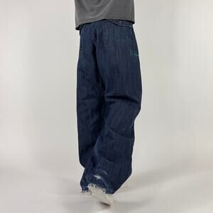Y2K Rocawear Rave Baggy Pipe Wideleg Grunge Streetwear Jeans